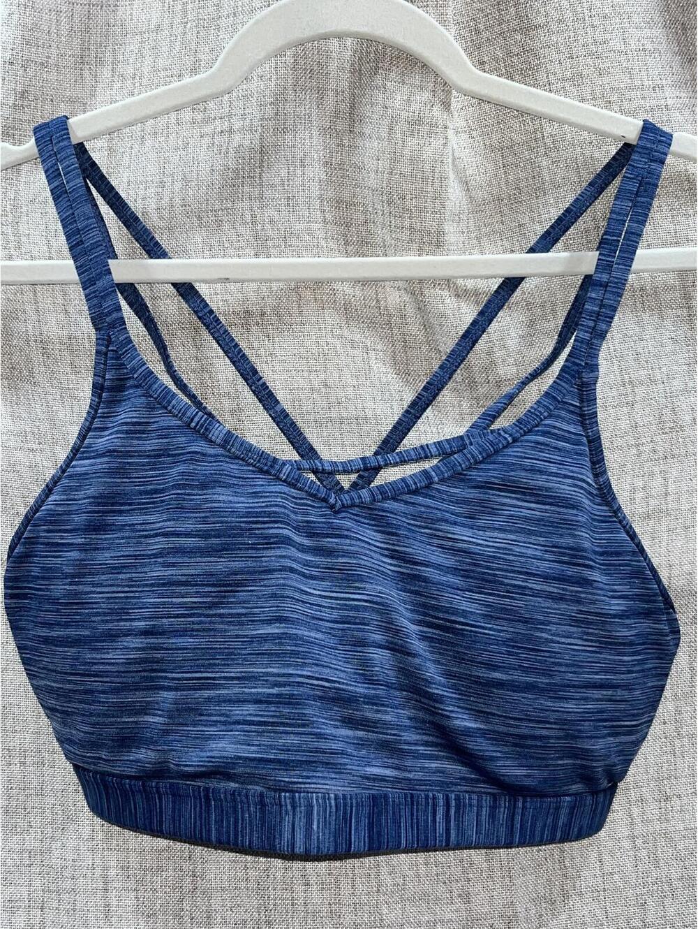 ZYIA Active Calm Blue Lux Strappy Bra Set EUC